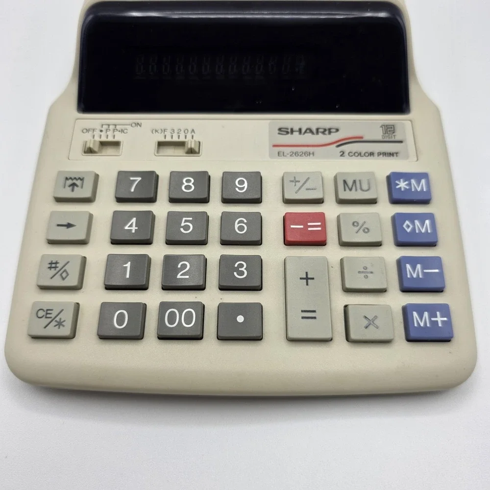 Sharp EL-2626hH 12 Digit Print/Display Calculator Vintage Calculator NO CORD